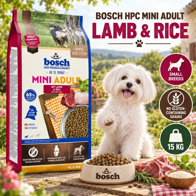 Bosch Adult Mini Lamb+Rice 15kg DLA ALERGIKÓW BEZGLUTENOWA