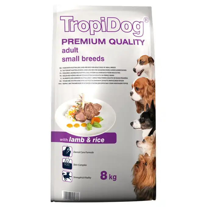 Tropidog Premium Jagnięcina+Ryż 8kg dla ras małych