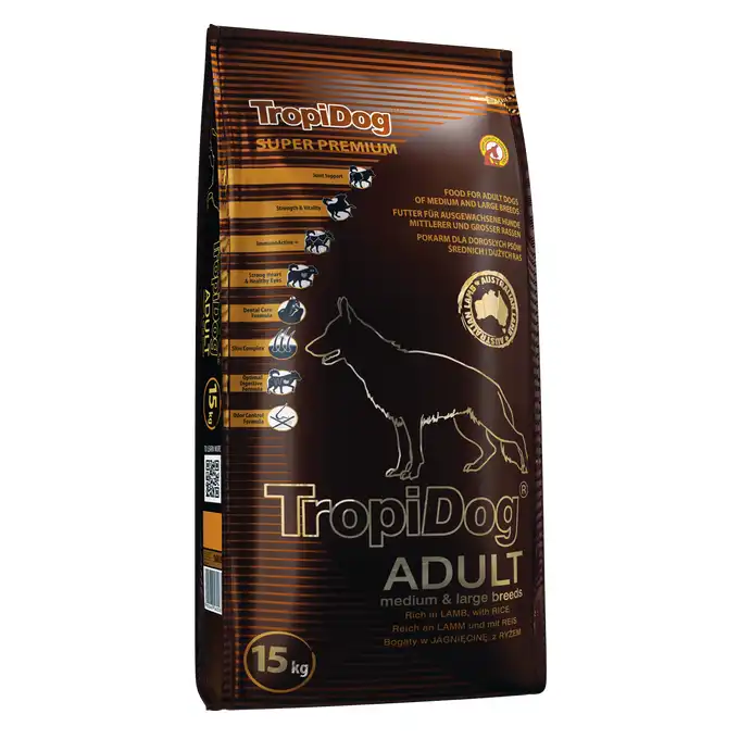 TropiDog Super Premium Adult Kurczak z Łososiem 15kg (1)