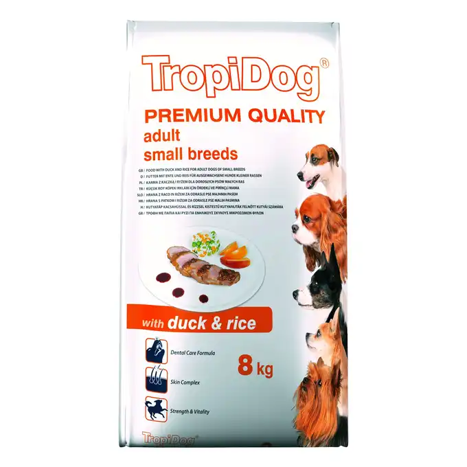 Tropidog Premium Kaczka+Ryż 8kg dla ras małych