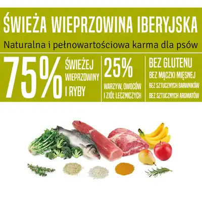 Arquivet Fresh wieprzowina iberyjska i ryba – składniki karmy