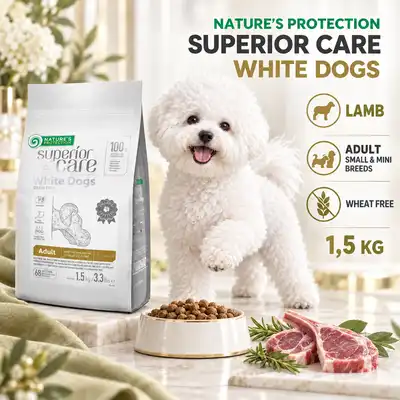 Nature's Protection- jagnięcina karma dla białych psów 1,5kg