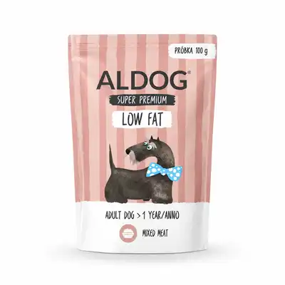 PRÓBKA ALDOG Low Fat M/L 100 g  kontrola wagi, zdrowe stawy i sierść DLA SENIORA