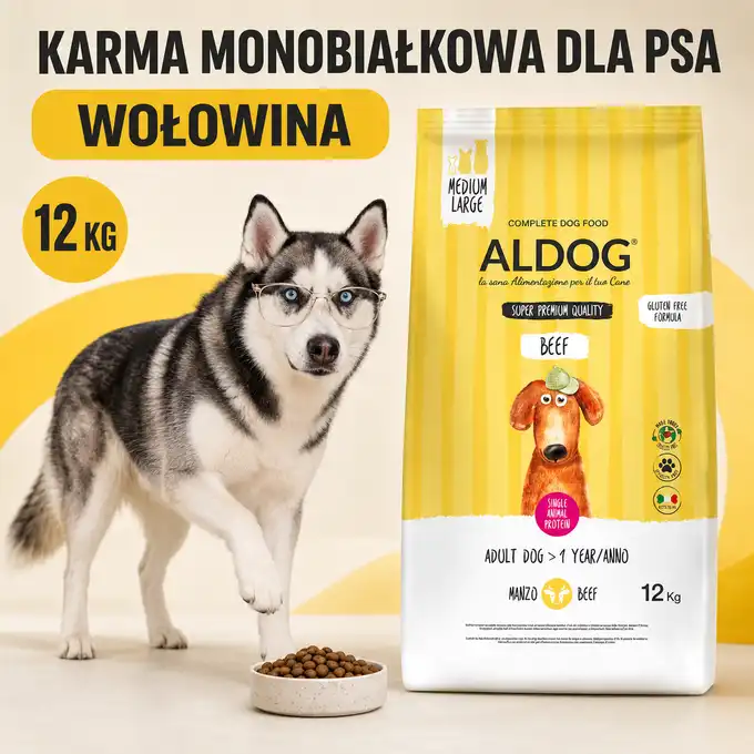 ALDOG Beef M/L monobiałkowa wołowina 12 kg