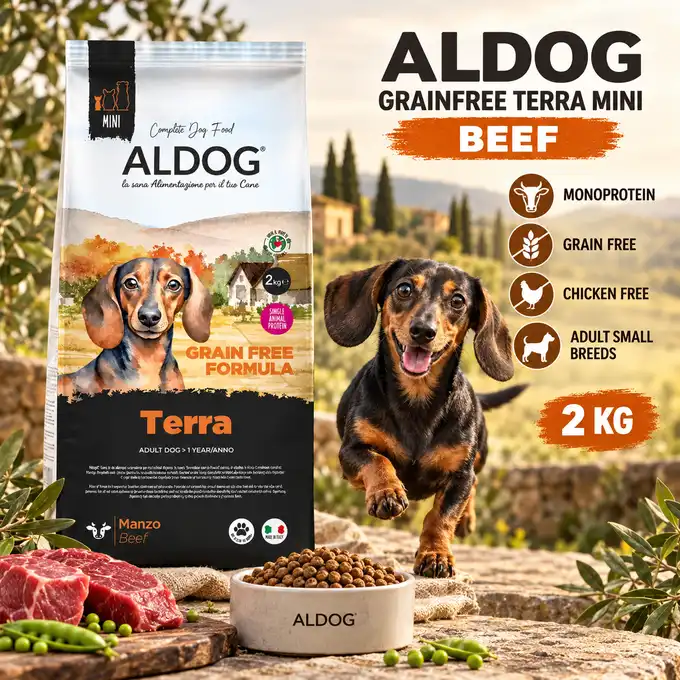 ALDOG MINI GLUTENFREE monobiałkowa z wołowiną 2 kg Chihuahua, York