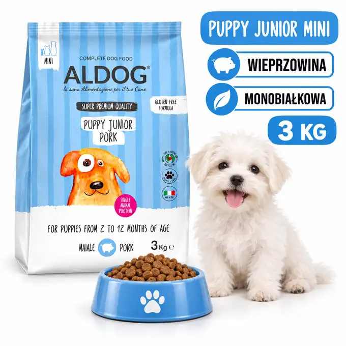 ALDOG PUPPY Pork MINI 3kg monobiałkowa karma z wieprzowiną szczeniąta małe rasy