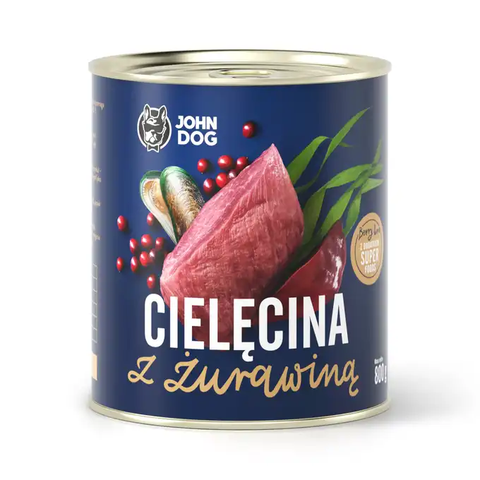 John Dog Berry Line Cielęcina 67% z żurawiną  800gr