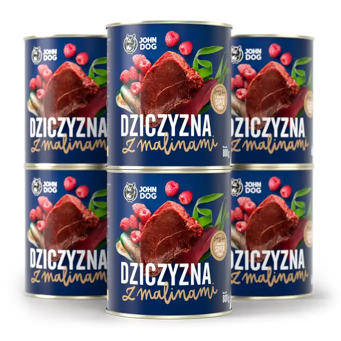 John Dog Berry Line Dziczyzna z Malinami 6x800gr