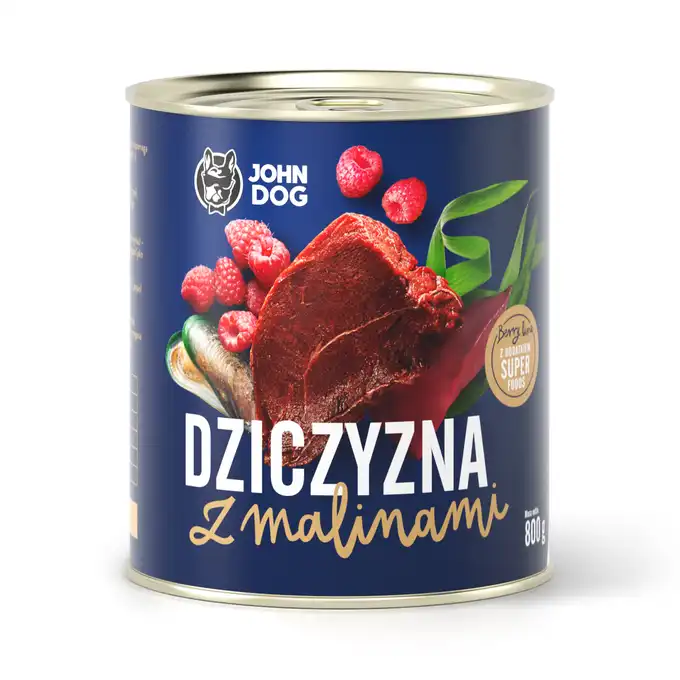 John Dog Berry Line Dziczyzna z Malinami 6x800gr