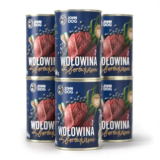 John Dog Berry Line Wołowina 67% z borówkami 6x800gr