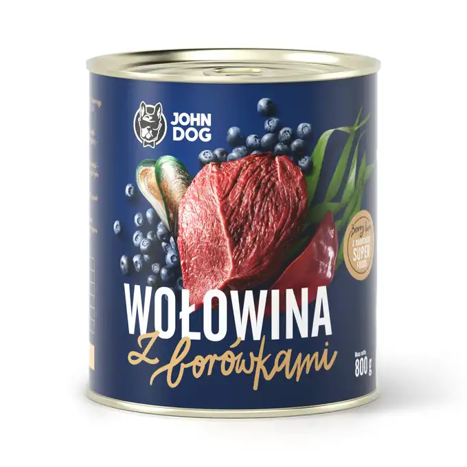 John Dog Berry Line Wołowina 67% z borówkami 800gr
