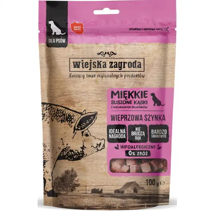 Wiejska Zagroda SZYNKA 100g przysmak DLA SENIORA  MIĘKKIE 